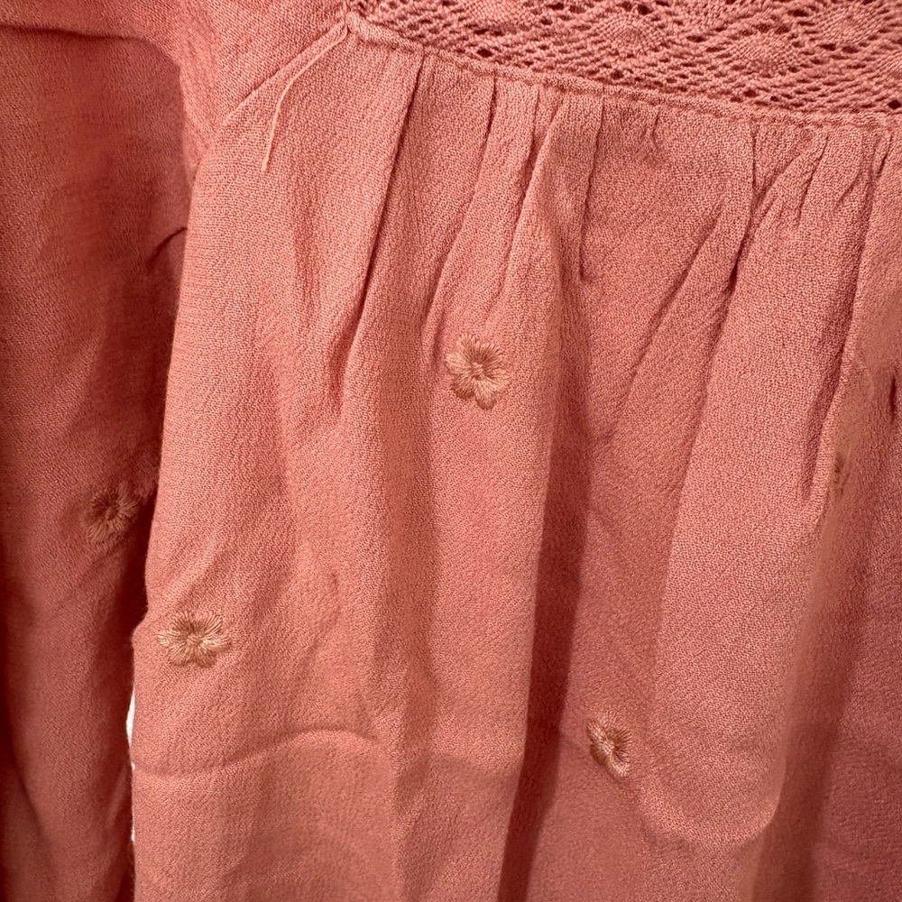 In Bloom Terracotta boho Embroidered Blouse net - Picture 4 of 6